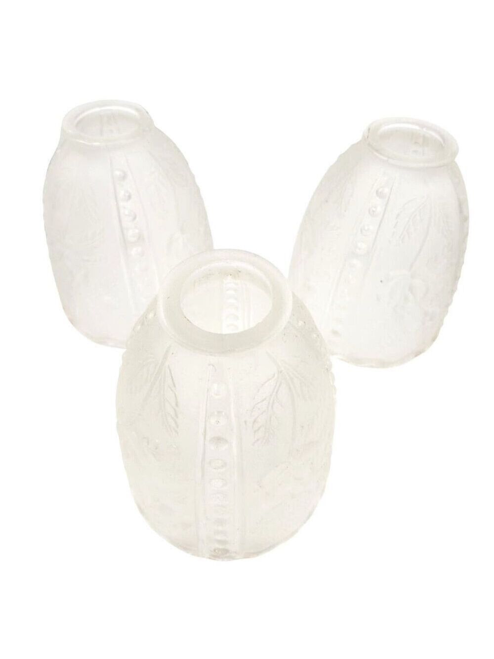 Vintage Frosted Glass Ruffled Lamp Shade Replacement Bell Light Cover 6 Inch